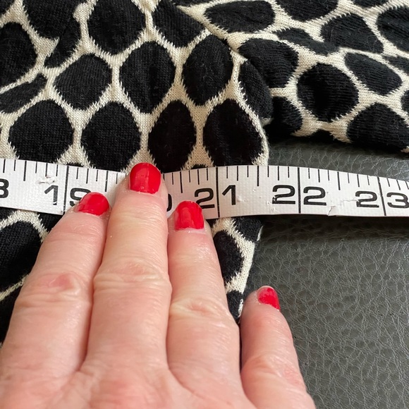 DM New York Black Cream Coat Cotton Knit Button Down Collared size large dotted - Picture 7 of 12